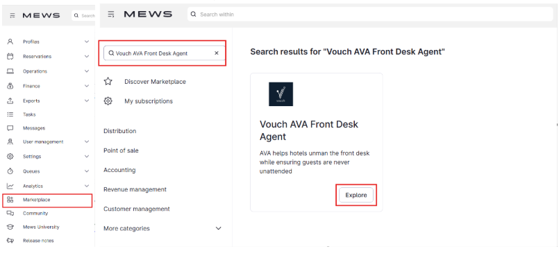 Mews Marketplace Search