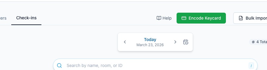 ปุ่ม Encode Keycard ในส่วนหัวของ Operations View
